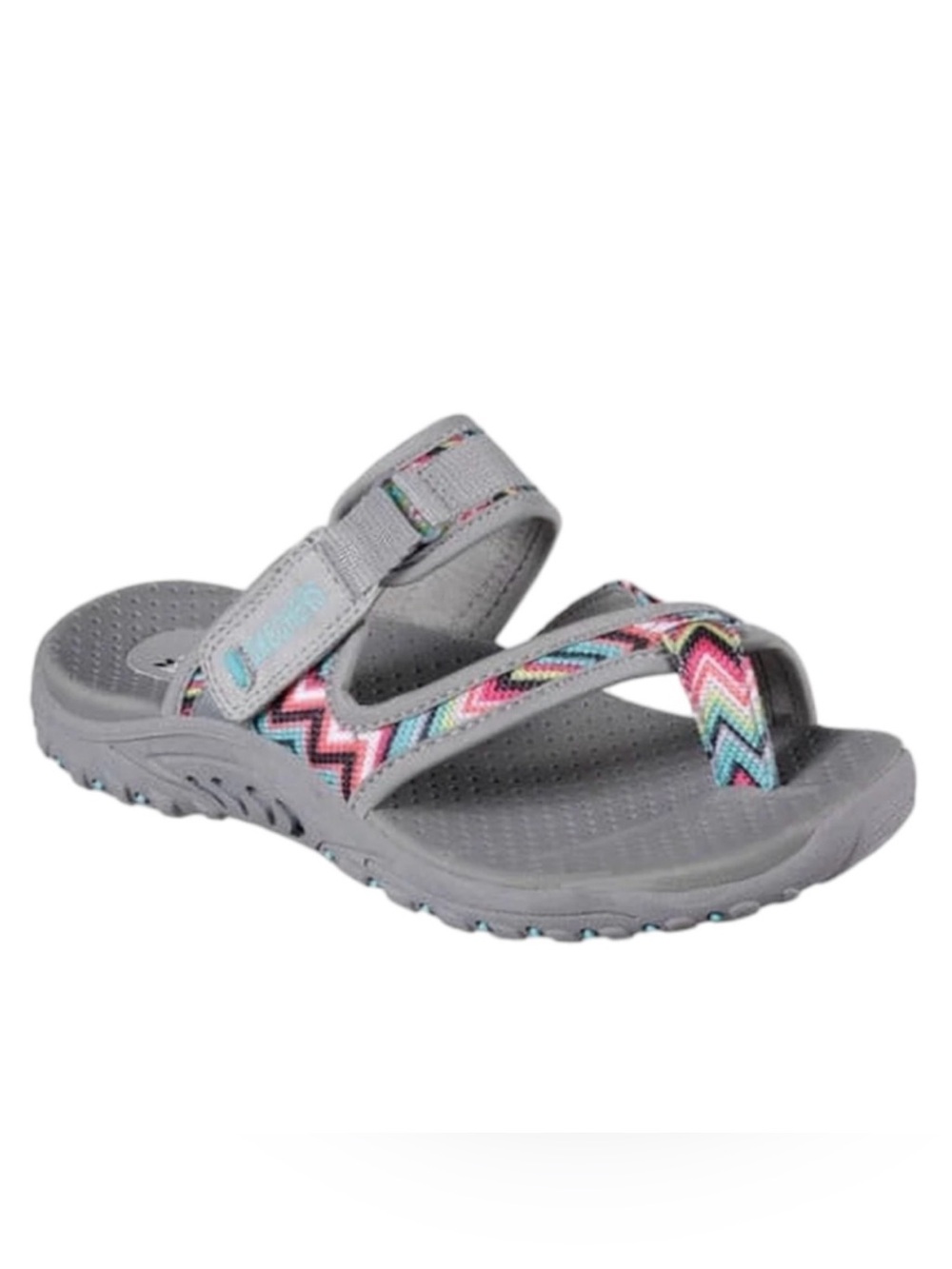 Skechers Gray Reggae Zig Swag Cushioned Woven Sandals Women’s Size 9